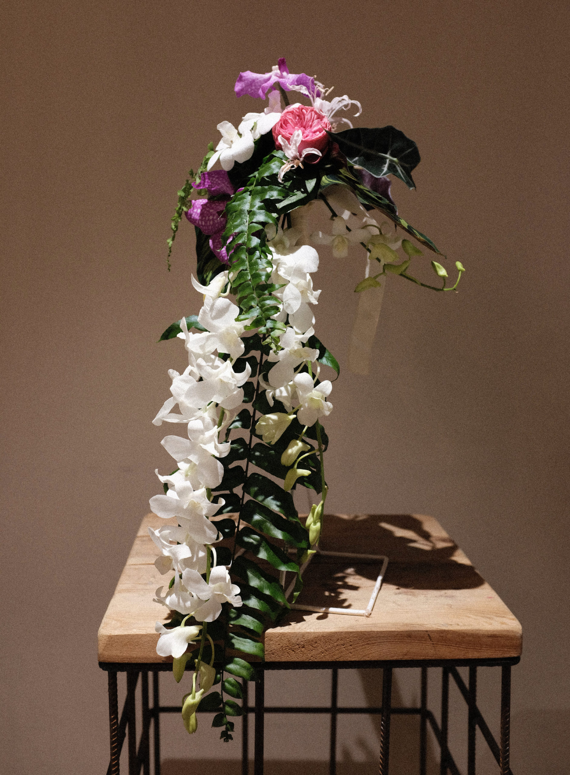 Montage (fil de fer) : bouquet de mariée en cascade