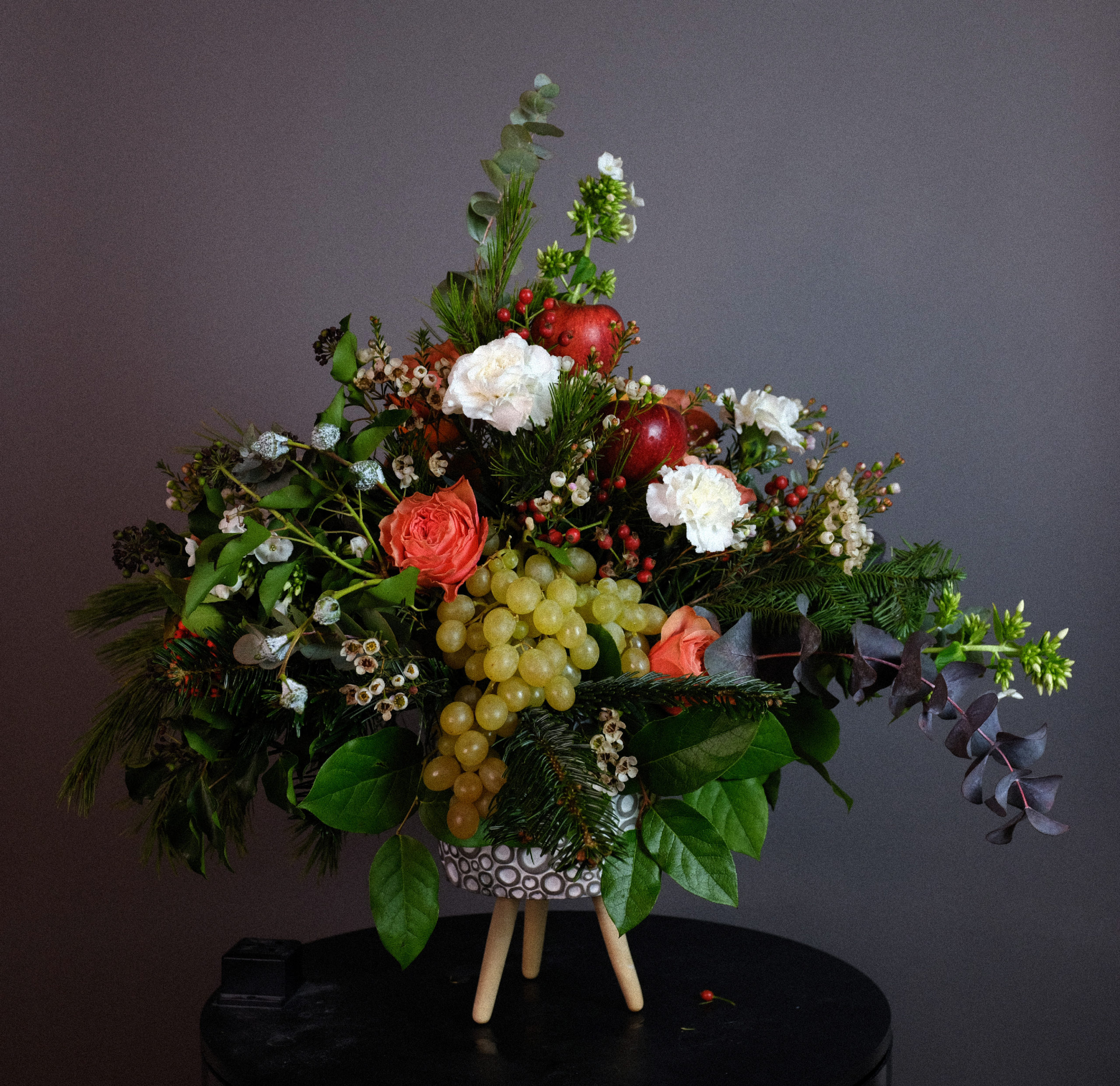 Médicis fleurs et fruits, arrangement rond